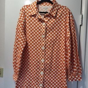 NWT Native Youth Orange & White Checkered Dree